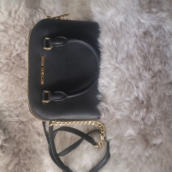 Michael Kors Rare Black Jet Set Small Travel Dome Crossbody Bag in